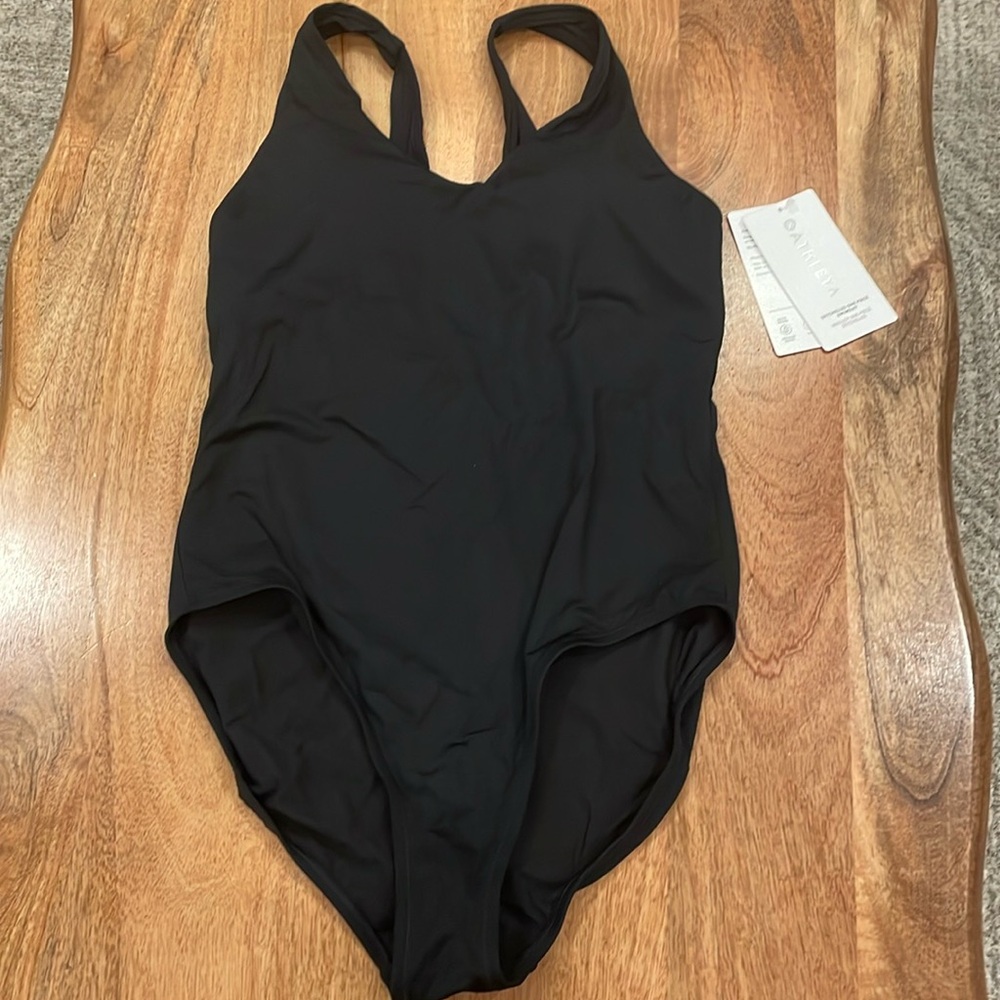 Black Athleta Seychelles One Piece Bathing Suit. NWT! Size Medium